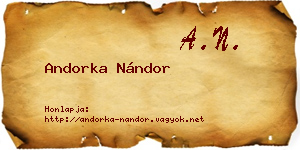 Andorka Nándor névjegykártya